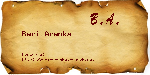 Bari Aranka névjegykártya
